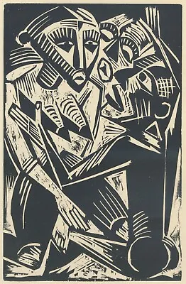 H. Max Pechstein - Woman Desired By Man - Woodcut 1920 • $522.12
