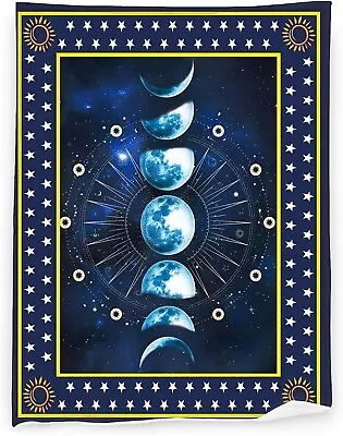 Moon Phase Throw Blanket Super Soft  Warm Flannel Blankets 50 X40  • $25