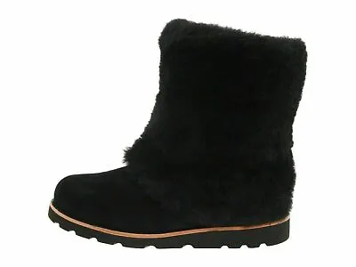 Ugg® Australia Maylin Black Suede & Sheepskin Boots Uk 3.5 Eur 36 Usa 5 Rrp £255 • £89.99