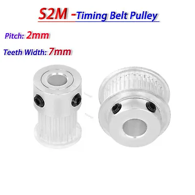 S2M 14T-60T Timing Belt Pulley Pitch 2mm With Step Drive Pulleys Teeth Width 7mm • $2.89