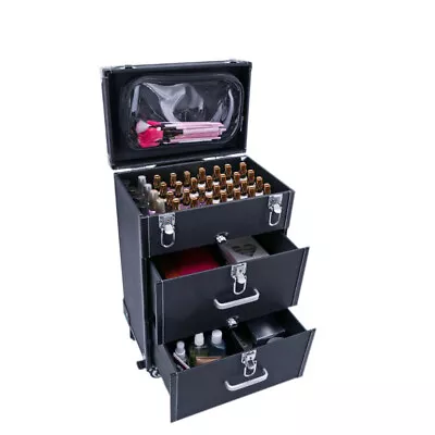 Large Mobile Makeup Cosmetic Storage Trolley Nail Technician Drawers Beauty Case • £59.95