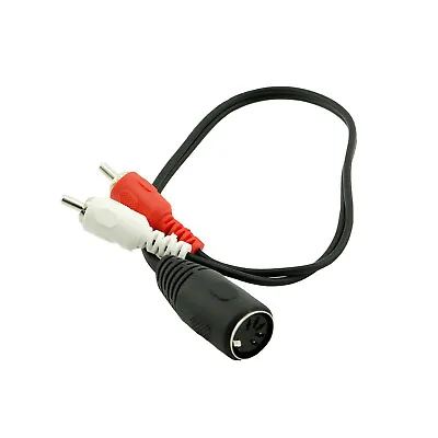 Audio Cable 5Pin MIDI DIN Female Jack Adapter To 2x RCA Phono Male Connector 1ft • $4.16