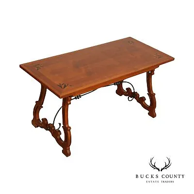 Baker Furniture Spanish Baroque Style Walnut Trestle Library Table Desk • $1795