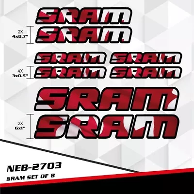 New For SRAM Decal Stickers Set For Mountain Road Bike Frame Helmet  NEB-2703 • $24.99