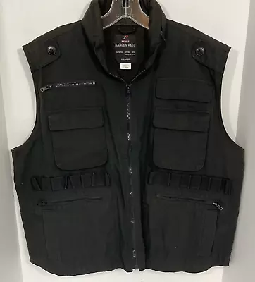 Rothco Mens XL Black Tactical Outdoor Hunting Ranger Vest Pre Owned • $22.95