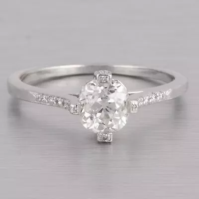 Antique Estate Art Deco Platinum Old Mine Cut Diamond Ring 0.80ctw H SI1 Size 6 • $3148.95