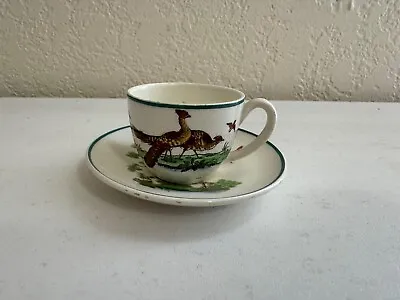 Antique Wedgwood Porcelain Miniature Tea Cup & Saucer W/ Birds • $95