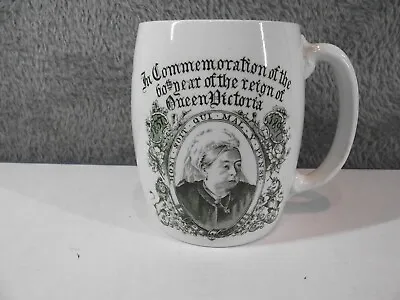 1897 Queen Victoria 60th Jubilee Commemorative Mug W.H.Schofield Fine Crack • £9.95