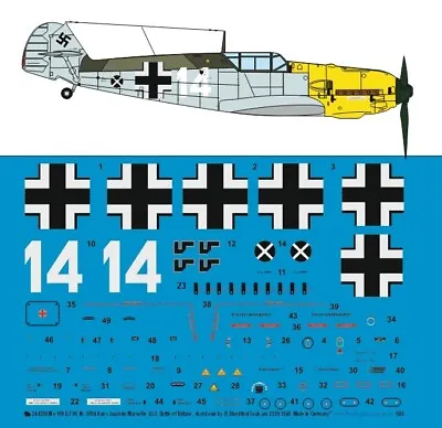 Peddinghaus-Decals 1/24 4398 Me 109 E-7 W. No 5094 Hans Joachim Mars Rush LG 2 • $52.51