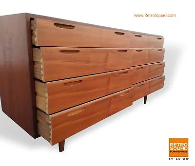 59  Danish Modern 8 Drawer Teak Dresser By Ib Kofod Larsen Vodder Wagner Eames • $3000