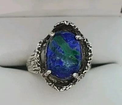 925 Sterling Silver Genuine Lapis Lazuli Ring Size 7 • $28