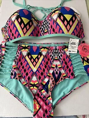 Apollo Swimwear 2 Piece Colorful Bathing Suit 2X. NWT • $20