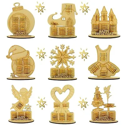 Christmas Advent Calendar Childrens Wooden Countdown Fits Gold Chocolate Coins • £4.99