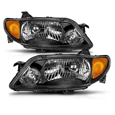 Anzo 121107 Black Halogen Bulb Clear Lens Crystal Headlights For 01-03 Protege • $187.63