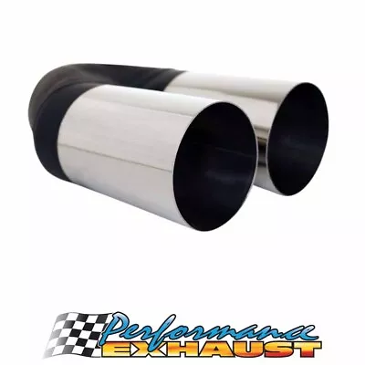 Straight Cut STAINLESS Exhaust Tip - 2.5  Inlet - Twin 3  Outlet • $85