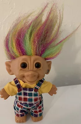 Vintage Rainbow  Troll Figure Clothes Earring Multicolored Hair Toy Collectible • $9.99