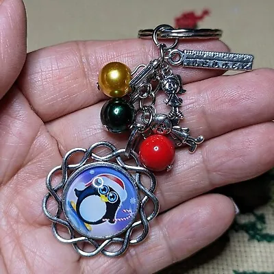 Teachers Gift Keyring Beaded Christmas Keychain Stainless Steel  • $10