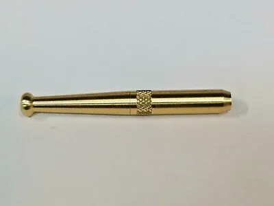 One Real Brass Metal One Hitter Pipe  Dugout Bat 3  Made In Usa !! Tobacco • $12.89