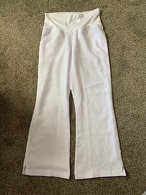 Spread Good Cheer White Maternity Scrub Pants - Size Large Petite • $12.99