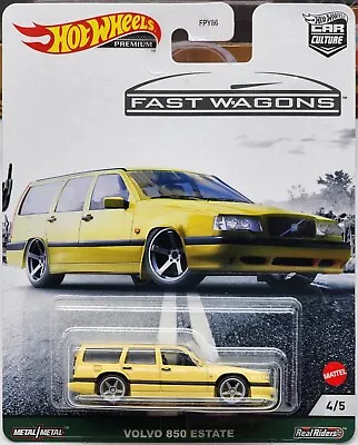 Hot Wheels 2020 Car Culture Fast Wagons Yellow Volvo 850 Estate Real Riders! • $12.82