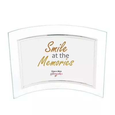 £4.50 • Buy Curved Glass Photo Frame 6x4 10x15cm Picture Holder Freestanding Landscape