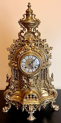 Vintage Germany 2 Bell Franz Hermle & Sons Imperial Brevettato Brass Clock • $1544.04