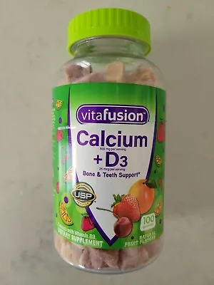 Vitafusion Calcium + D3 Natural Fruit Flavors Gummies 100 Count Expire 09/2023 • $12.99