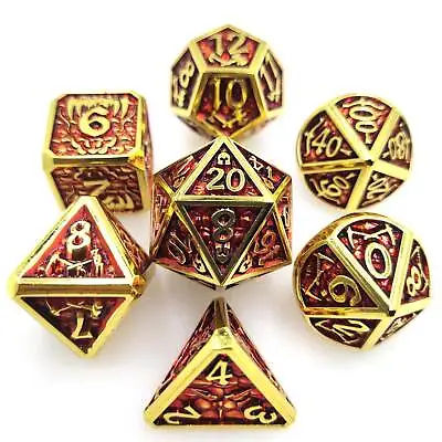 Stylish Metal Dice Set Polyhedral Dice For DND RPG MTG Table Game Copper Red • $0.99
