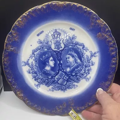 QUEEN VICTORIA DIAMOND JUBILEE 1897 PLATE By WEDGWOOD & CO LTD TUNSTALL STAFFS • $250