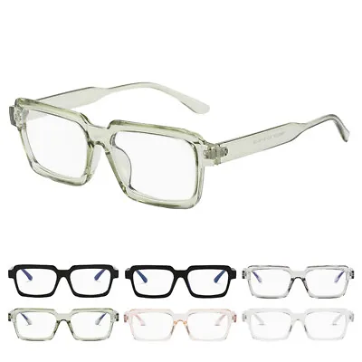 Square Light Blocking Glasses Fashion Fake Anti Eye Strain Eyeglasses Eyewear • £11.99