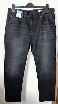 M&S Mens Jeans Straight Fit Vintage Wash W38” L31” BNWT  With Stretch Black • £19.95