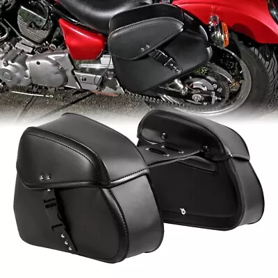 Motorcycle PU Leather Saddle Bags For Kawasaki Vulcan Classic 800 900 1500 1600 • $65.99