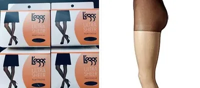 $13 • Buy Lot Of 4 Leggs Ultra Sheer Size D Coffee Reinforced Pantyhose