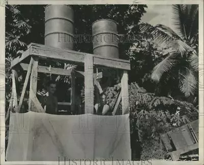 1945 Press Photo Oil Drum Showers US Coast Guard • $19.99