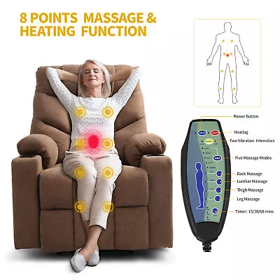 Elderly Massage Sofa Electric Power Recliner Chair W/remote Heated WIRELESS • $319.18