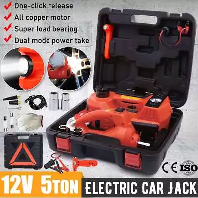 5Ton Electric Hydraulic Car Floor Jack 5 Ton 12V W/ Impact Wrench Inflator Pump • $147.95