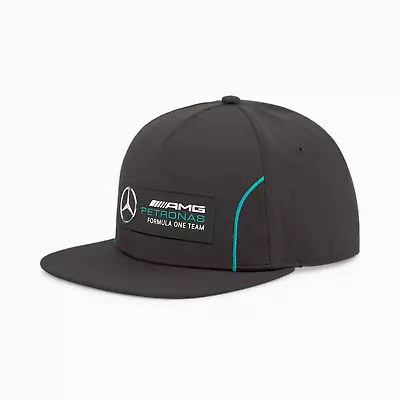 MERCEDES BENZ AMG Petronas Motorsport Black Flat Peak Cap - 023733 01 • £29.99