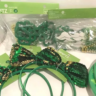 St. Patrick's Day Fun Pack! Headbands Plates Glasses Necklaces Mustaches!  • $18