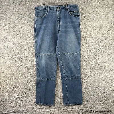 Vintage Draggin Jeans Mens 38x34 Blue Denim Pants Motorcycle Kevlar Lined USA • $41.97