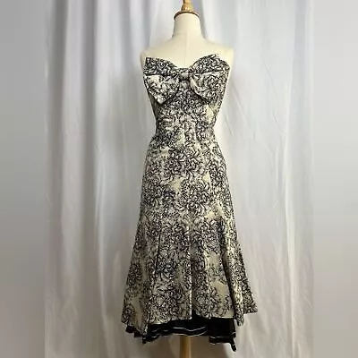 NWT Moschino Black & Beige Floral Dress Sz 38 • $1195