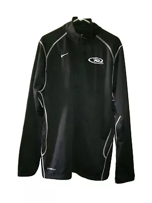 Nike Therma Fit Track Jacket Mens XL Quarter Zipper Black Warm Pullover • $9