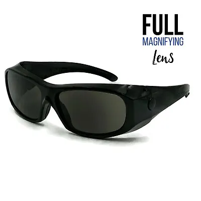 Full Magnifying Lens Safety Reader Glasses Z87+ Black Frame Reading Sunglasses • $13.99