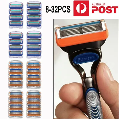 Up To 32x Razor Shaver Trimmer Shaving Replacement Blades For Gillette Fusion 5 • $10.59