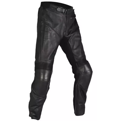 Oxford Freeway Black Leather Motorcycle Pants Trousers Jeans Black  • £89.99