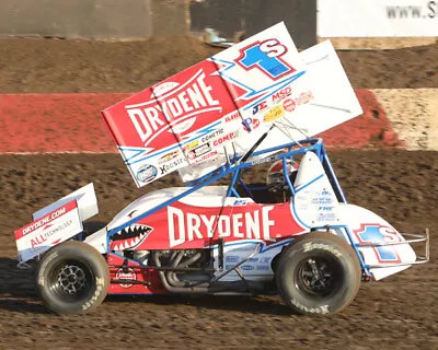 LOGAN SCHUCHART 2019 #1S DRYDENE WoO SPRINT CAR 8X10 GLOSSY PHOTO #R7 • $2.99