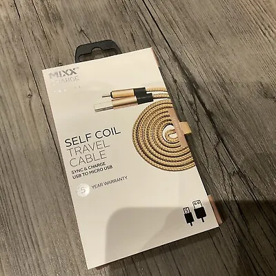 MIXX CHARGE | Self-Coil Travel Cable - USB To Micro USB - Rose Gold - 1 Metre • £2.25