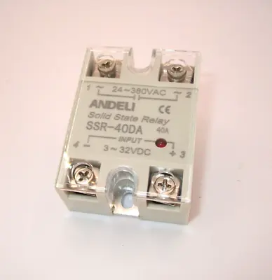 SSR-40DA Solid State Relay ANDELI 40A Load 24-380 VAC / Control 3-32 VDC • $16.99