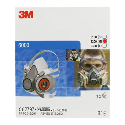 3M Reusable Half Face Respirator Mask 6200 Medium • $49.99