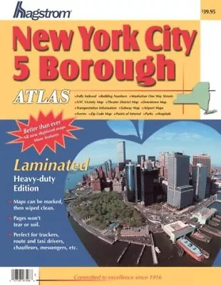 Hagstrom New York City 5 Borough Atlas : Laminated (Hagstrom New York City F... • $38.33