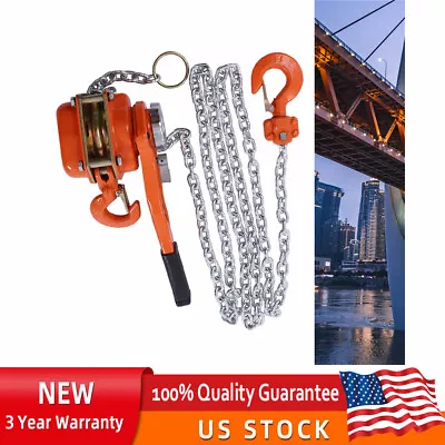 Manual Chain Hoist Ratchet Lever Block 10FT Chain Come Along Lift Puller 1650lbs • $55.12